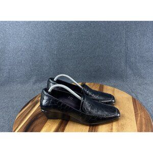 Vintage Y2K Cole Haan Studio Leather Square Heels Loafers Womens Size 7.5AA